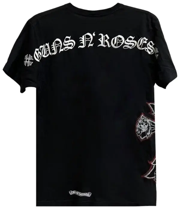 Noxx Чоловіча футболка з принтом Chrome Hearts , Чорний Noxx Чоловіча футболка з принтом Chrome Hearts , Чорний
