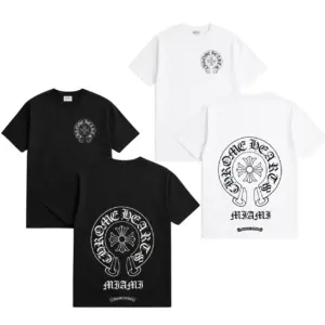 Noxx Чоловіча футболка Chrome Hearts Miami, Чорний Noxx Чоловіча футболка Chrome Hearts Miami, Чорний