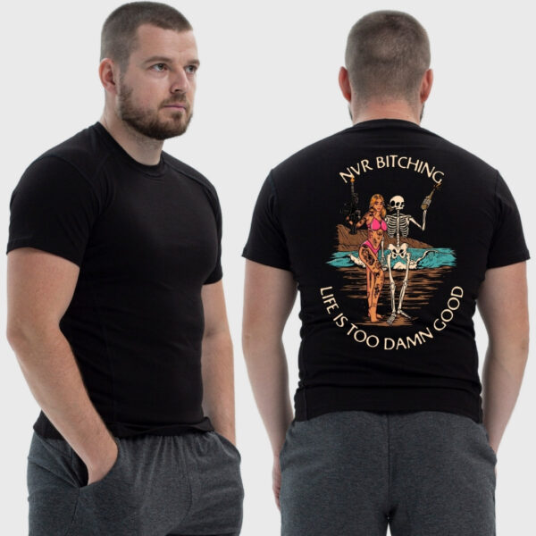 Мужская тактическая футболка Noxx в стиле милитари Sunset Goons девушка и скелет, Черный
