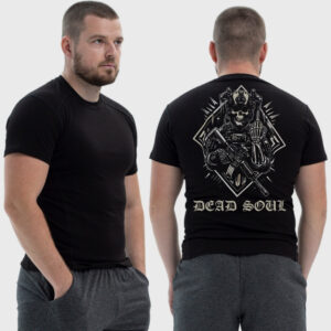Мужская тактическая футболка Noxx в стиле милитари Dead soul мертвая душа скелет показывает фак, Черный Мужская тактическая футболка Noxx в стиле милитари Dead soul мертвая душа скелет показывает фак, Черный