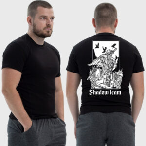 Мужская тактическая футболка Noxx в стиле милитари Shadow team скелет смерть на кладбище, Черный