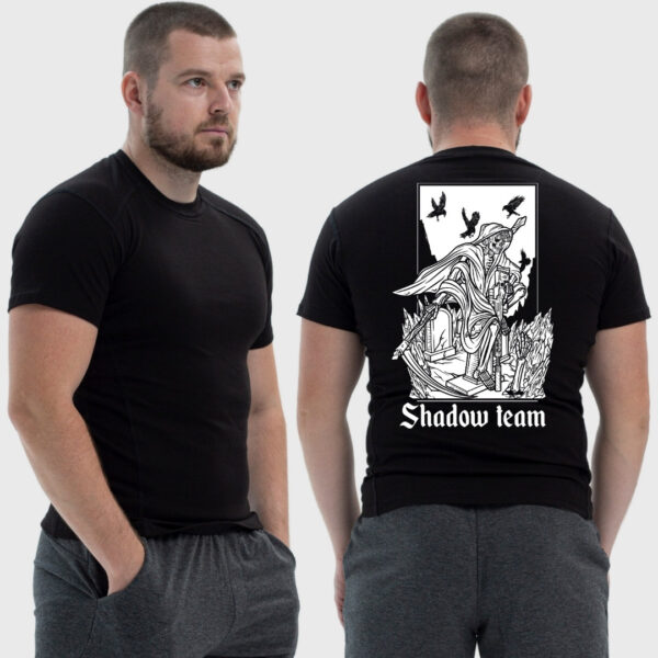 Мужская тактическая футболка Noxx в стиле милитари Shadow team скелет смерть на кладбище, Черный Мужская тактическая футболка Noxx в стиле милитари Shadow team скелет смерть на кладбище, Черный