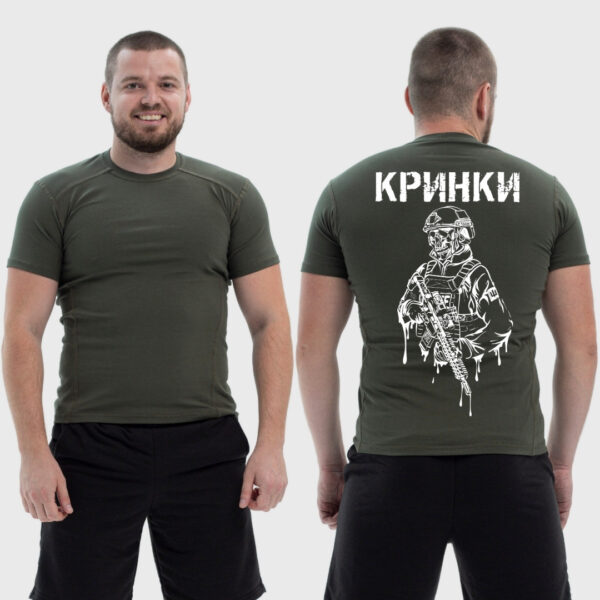 Мужская тактическая футболка Noxx в стиле милитари Крынки военный скелет капли, Хаки
