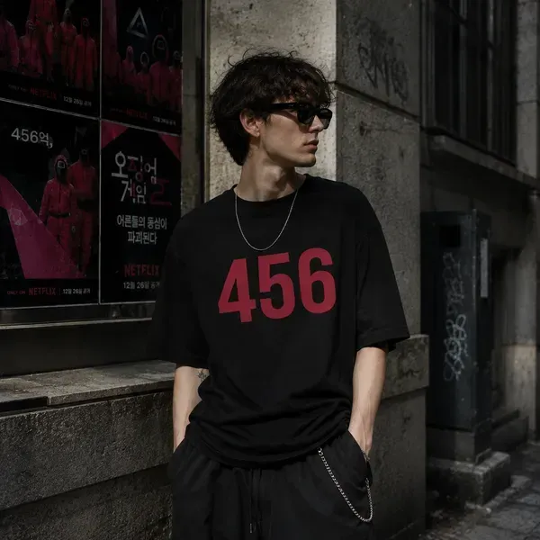 Noxx Футболка с принтом "456" Игра в кальмара Noxx Футболка с принтом "456" Игра в кальмара