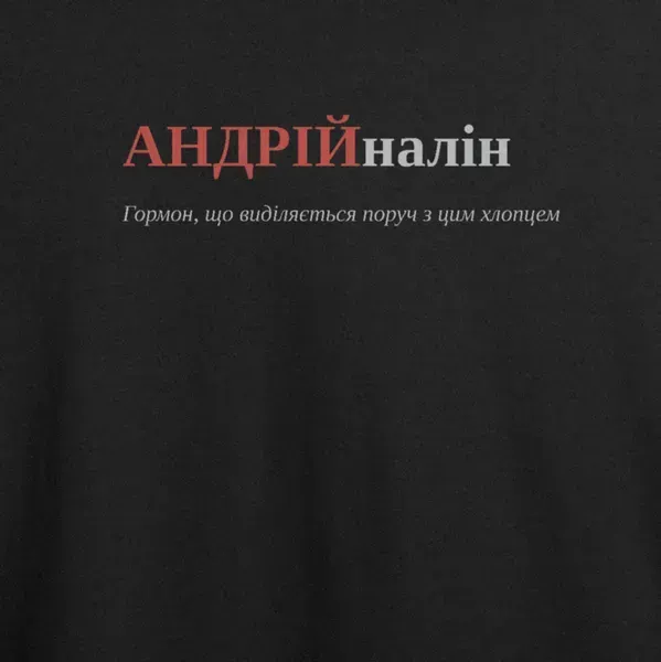 Noxx Футболка с принтом "АНДРІЙналін", имя Андрей Noxx Футболка с принтом "АНДРІЙналін", имя Андрей