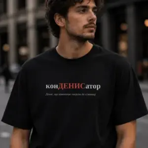 Noxx Футболка с принтом "конДЕНИСатор", имя Денис
