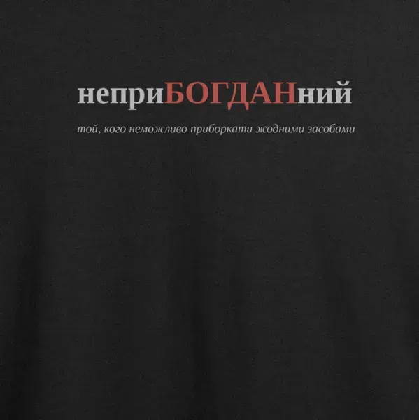Noxx Футболка с принтом "неприБОГДАНний", имя Богдан