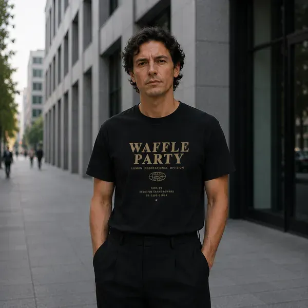 Noxx Футболка с принтом "Waffle Party" Разделение Noxx Футболка с принтом "Waffle Party" Разделение