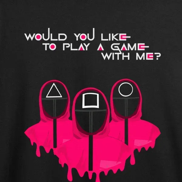 Noxx Футболка с принтом "Would you lika to play a game with me?" Игра в кальмара Noxx Футболка с принтом "Would you lika to play a game with me?" Игра в кальмара