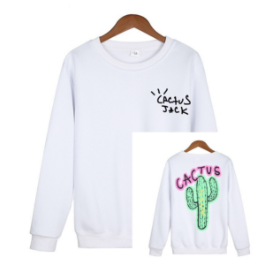 Свитшот NOXX Cactus Jack принт кактус Белый Свитшот NOXX Cactus Jack принт кактус Белый