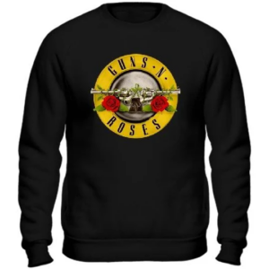 Свитшот NOXX музика рок GUNS N` ROSES Харадзюку Черный
