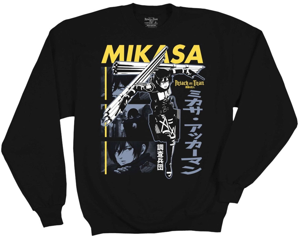 Свитшот NOXX аніме Attack on Titan - Mikasa Thunder Spears Crew Черный
