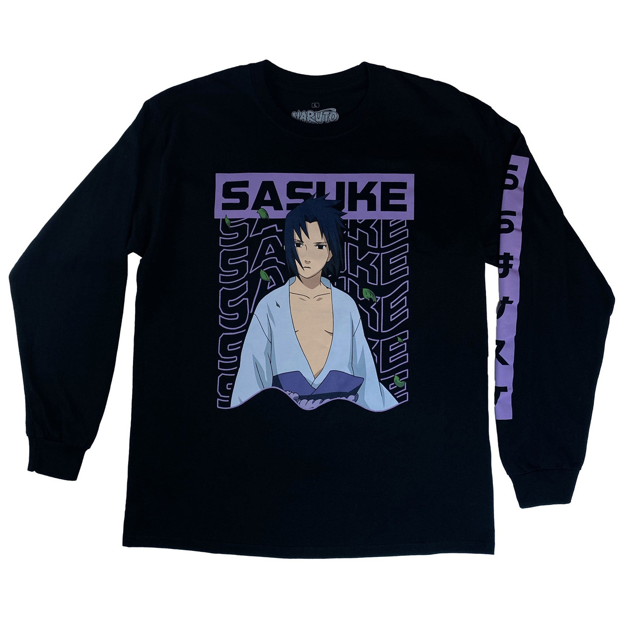 Свитшот NOXX аніме Naruto Shippuden - Sasuke Wavy Kanji Черный