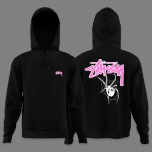 Худи NOXX Стуссі павук рожевий / Stussy spider pink Черный