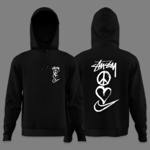 Худи NOXX Стуссі и Найк мир / Stussy and Nike peace Черный
