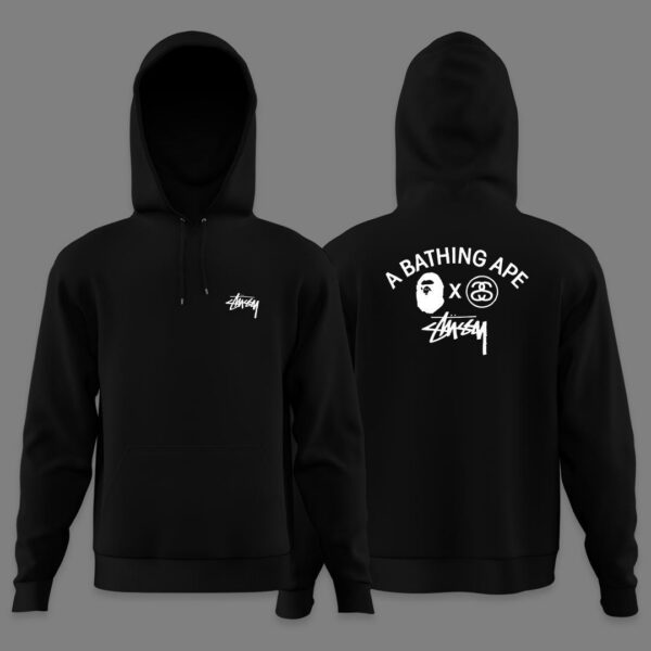 Худи NOXX Стуссі та Бейп / Stussy and Bape Черный