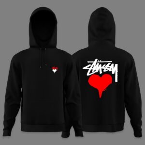 Худи NOXX Стуссі серце / Stussy heart Черный