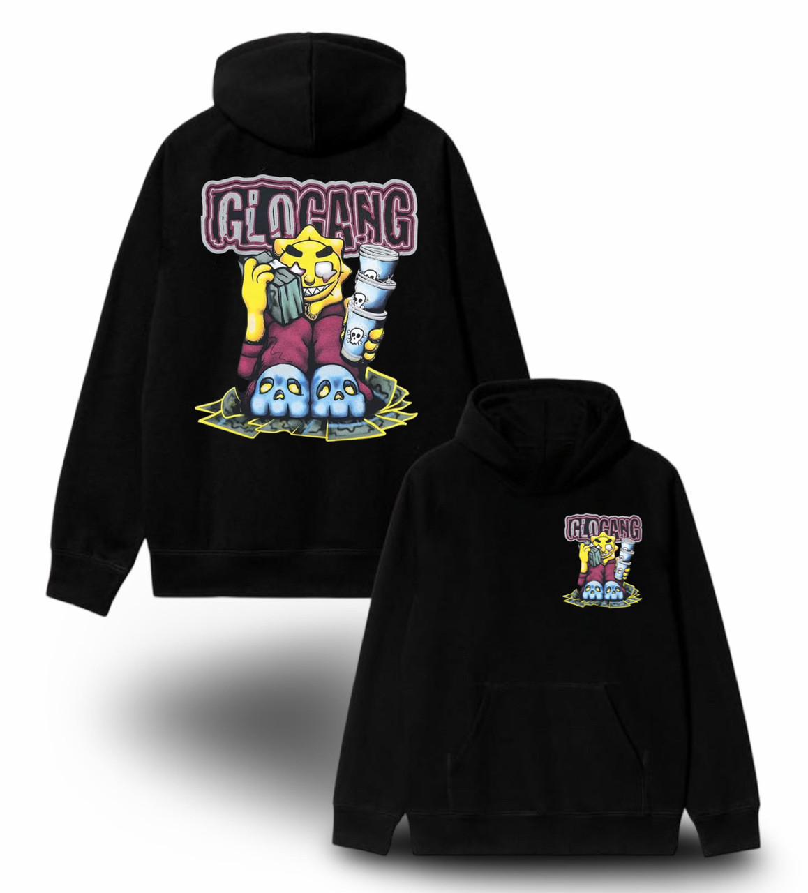 Худи NOXX Streetwear Glo Gang Черный
