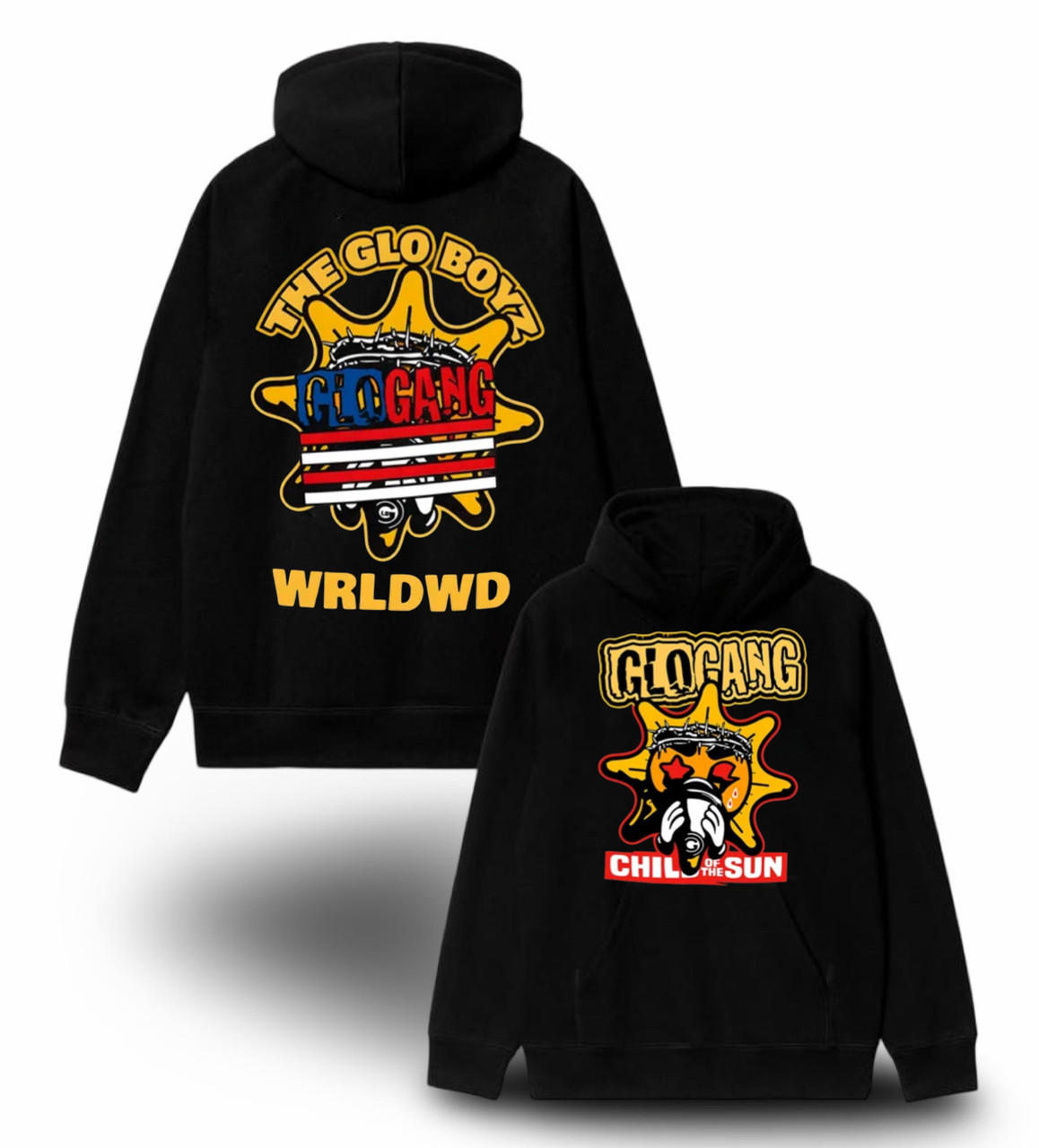 Худи NOXX Streetwear Glo Gang Glomerica Черный