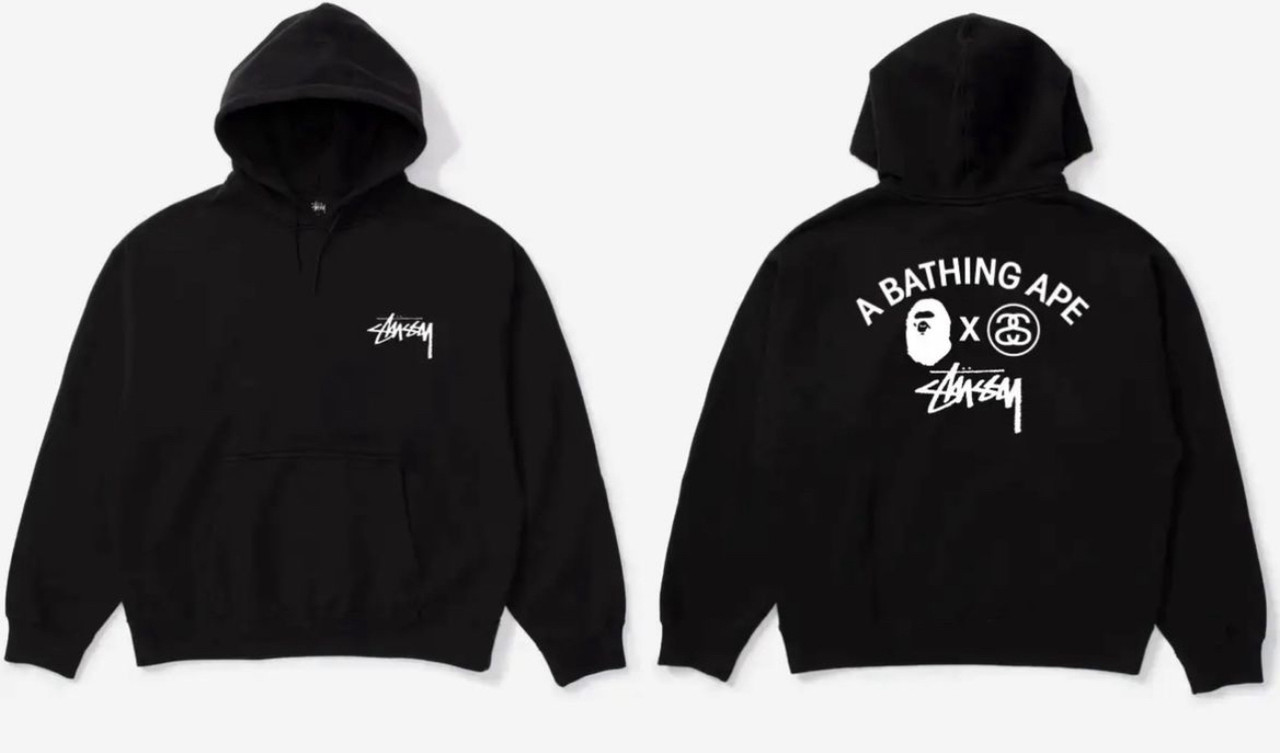 Худи NOXX Stussy x Bape Черный Худи NOXX Stussy x Bape Черный