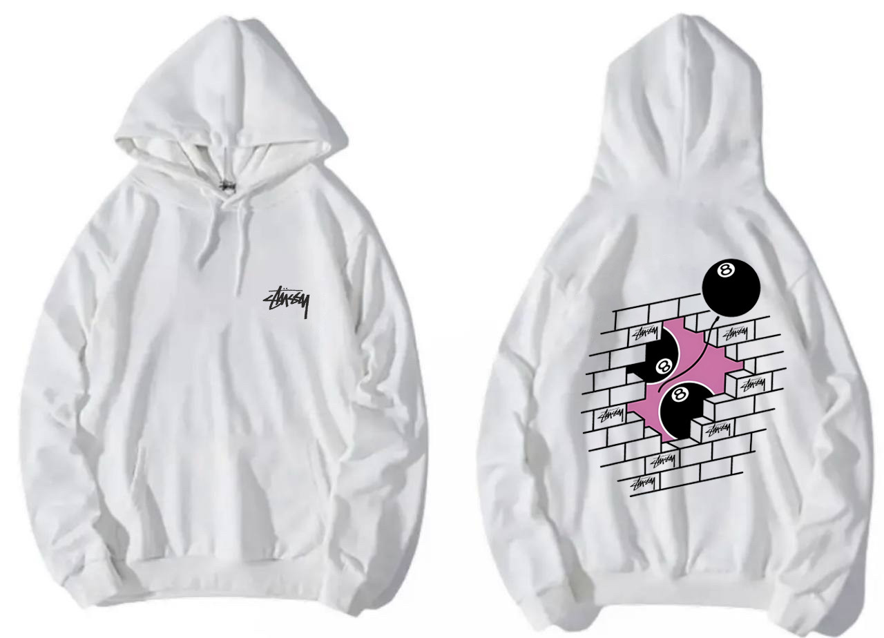 Худи NOXX Stussy 8 Ball Белый Худи NOXX Stussy 8 Ball Белый