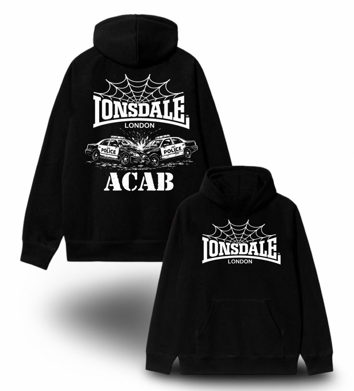 Худи NOXX Lonsdale London Spider Fight Police Черный Худи NOXX Lonsdale London Spider Fight Police Черный