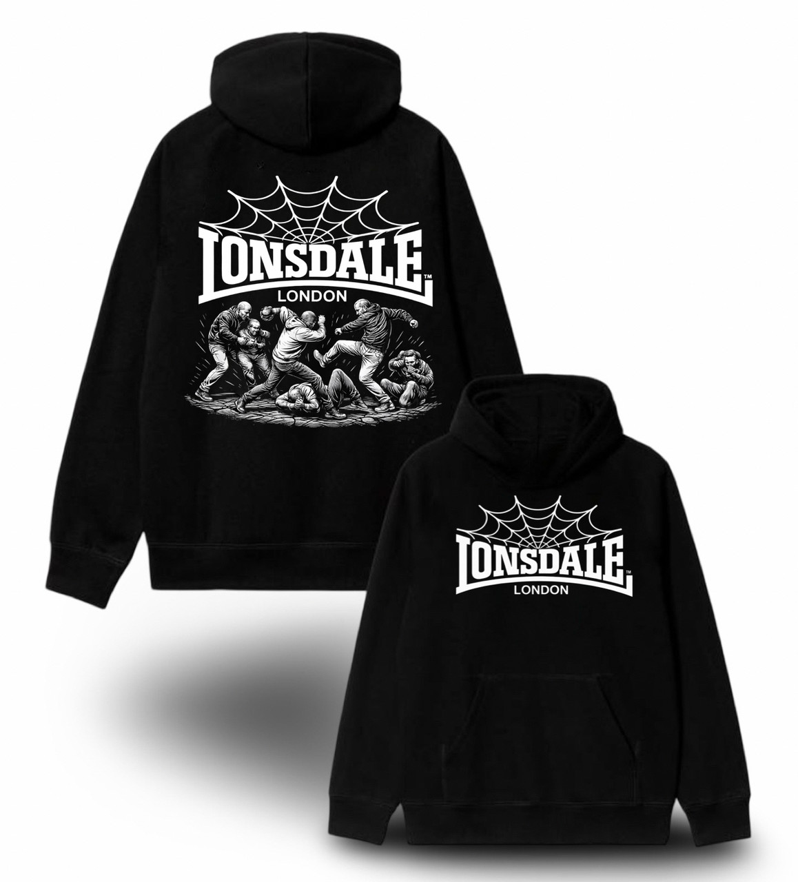Худи NOXX Lonsdale London Spider Fight Черный Худи NOXX Lonsdale London Spider Fight Черный