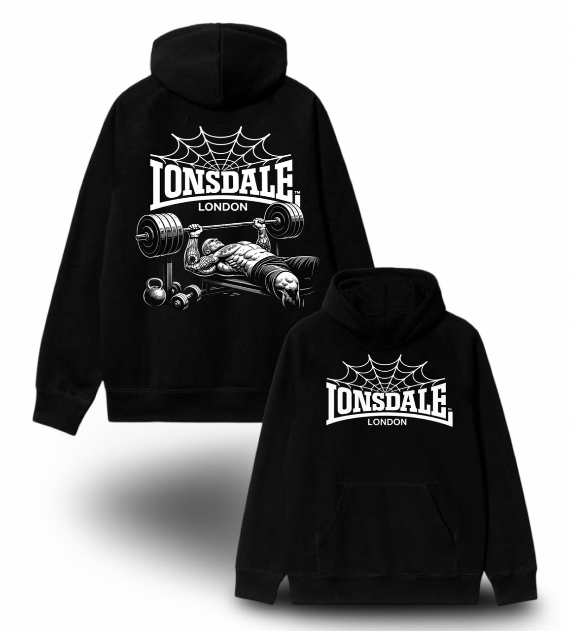 Худи NOXX Lonsdale London Spider Fight Черный Худи NOXX Lonsdale London Spider Fight Черный