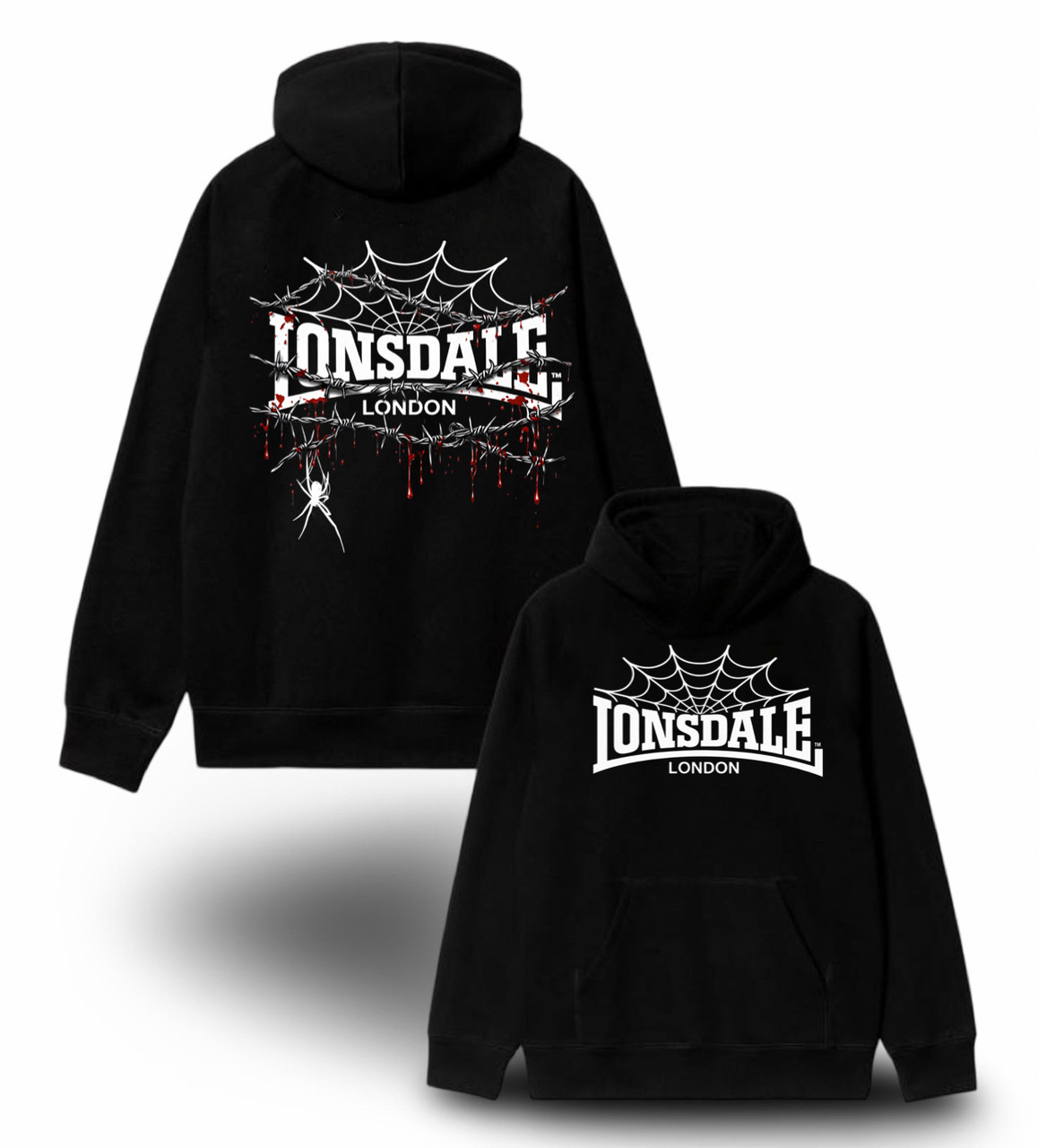 Худи NOXX Lonsdale London Spider Fight Черный Худи NOXX Lonsdale London Spider Fight Черный