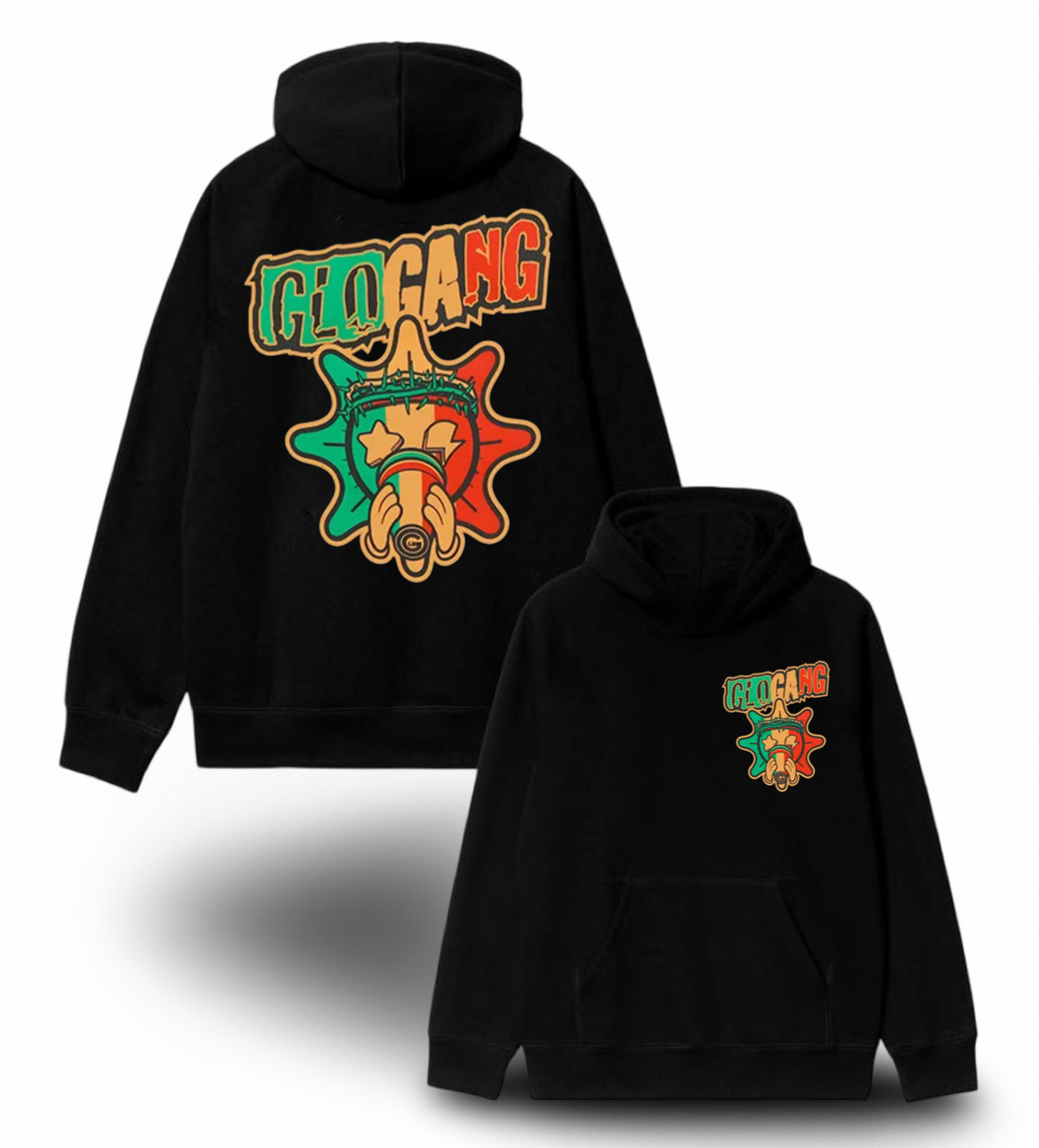Худи NOXX Streetwear Glo Gang Гло Генг Черный