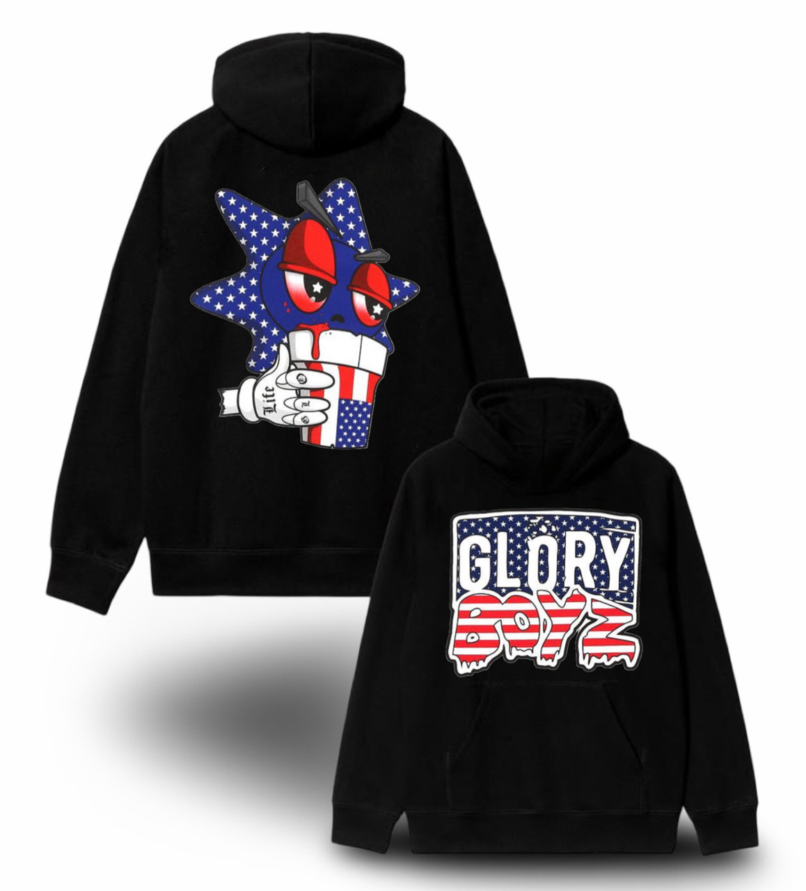 Худи NOXX Streetwear Glo Gang Logo Черный Худи NOXX Streetwear Glo Gang Logo Черный