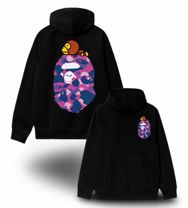 Худи NOXX BAPE A Bathing APE Baby Milo Camo Бейп Черный