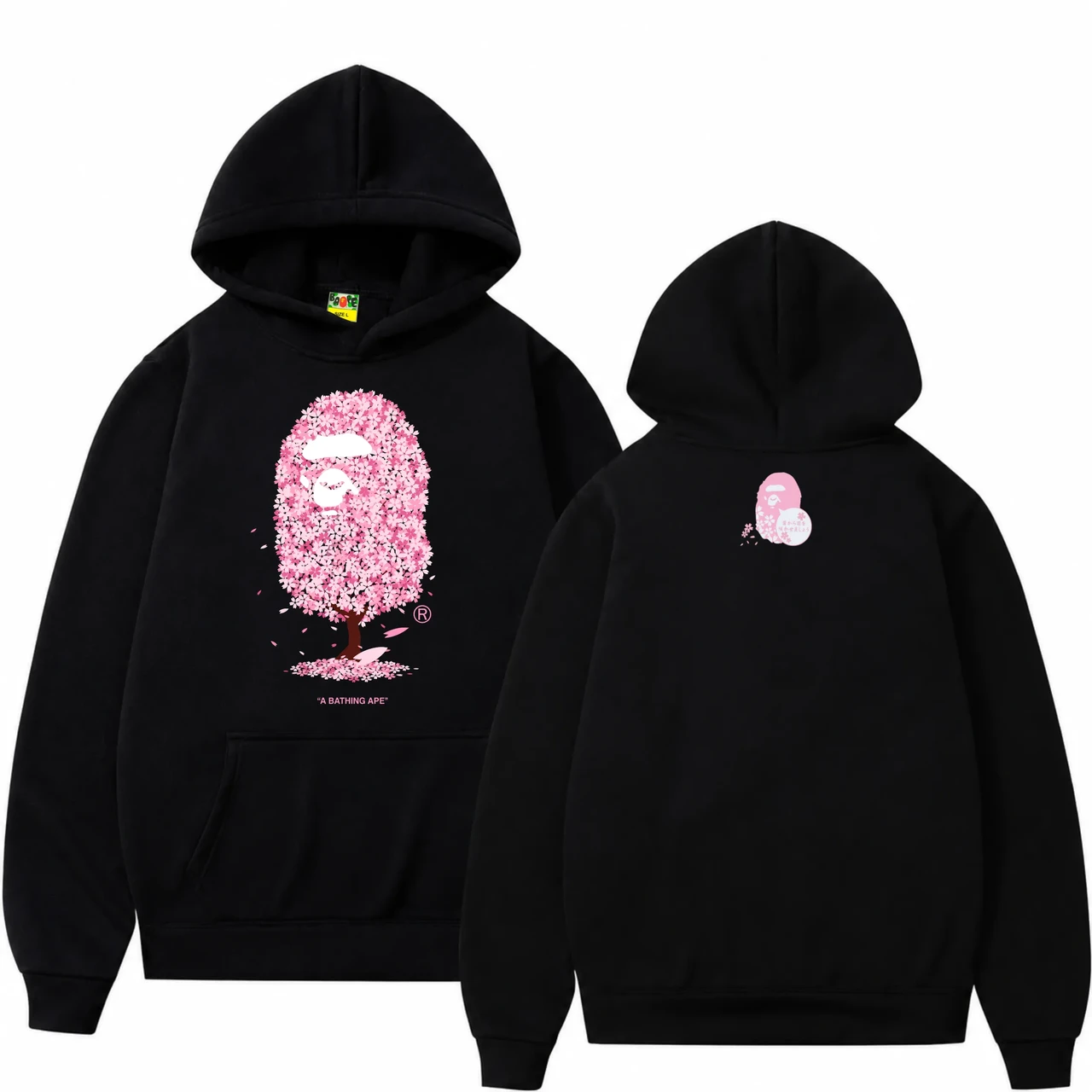 Худи NOXX толстовка BAPE Japanese Sakura Tattoo Big Ape Черный