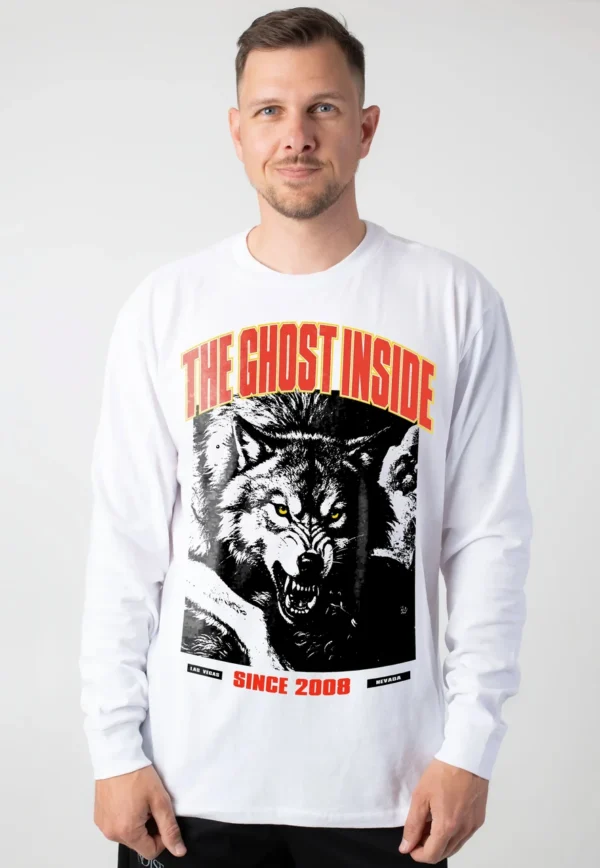 NOXX свитшот с принтом The Ghost Inside - Wolves White - Longlseeve, Белый NOXX свитшот с принтом The Ghost Inside - Wolves White - Longlseeve, Белый