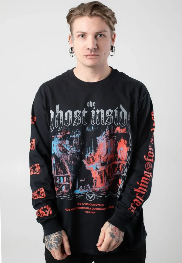 NOXX свитшот с принтом The Ghost Inside - Vicious Cycle, Черный NOXX свитшот с принтом The Ghost Inside - Vicious Cycle, Черный