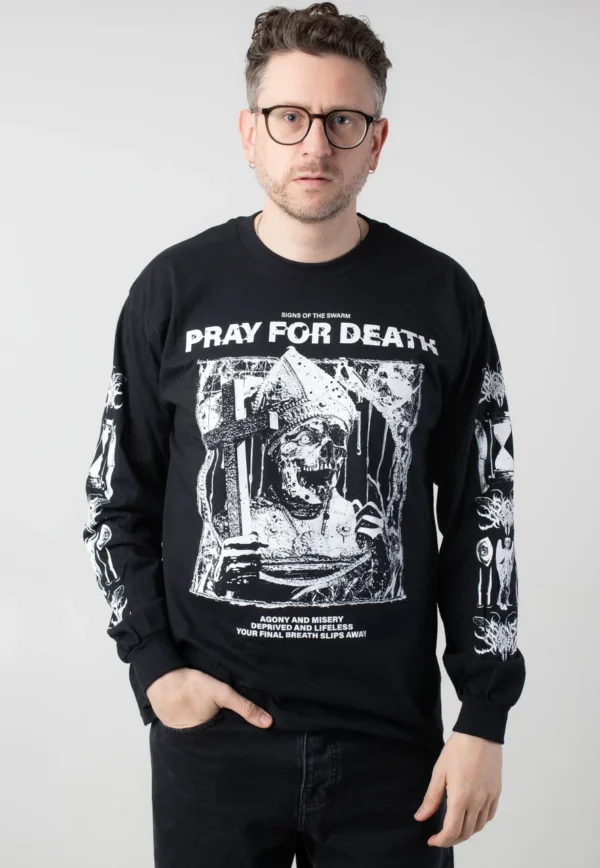 NOXX свитшот с принтом Signs Of The Swarm - Pray For Death, Черный NOXX свитшот с принтом Signs Of The Swarm - Pray For Death, Черный