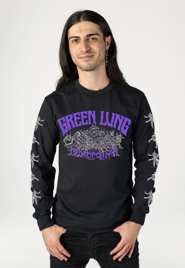 NOXX свитшот с принтом Green Lung - Necropolitan Creature, Черный NOXX свитшот с принтом Green Lung - Necropolitan Creature, Черный