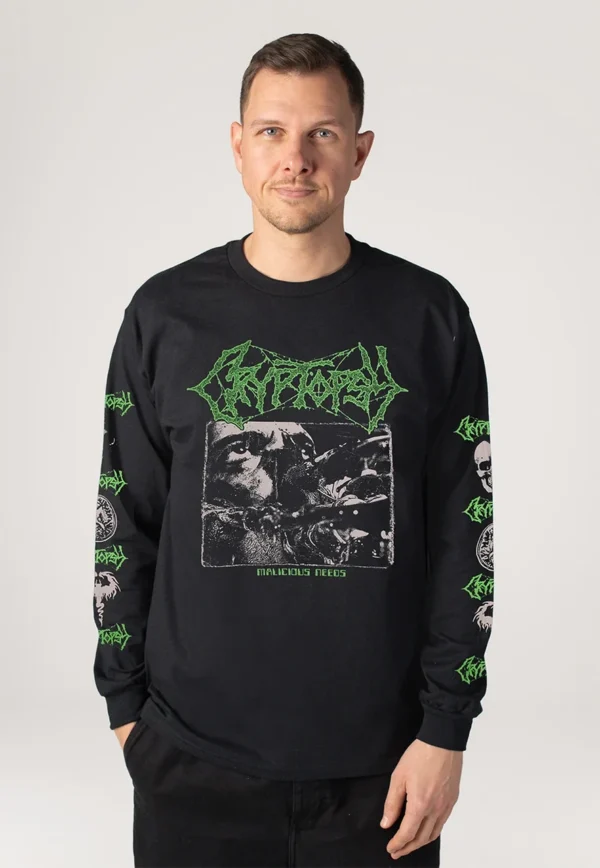 NOXX свитшот с принтом Cryptopsy - Malicious Needs, Черный NOXX свитшот с принтом Cryptopsy - Malicious Needs, Черный