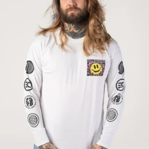 NOXX свитшот с принтом Electric Callboy - Tanzneid World Tour Smile White, Белый NOXX свитшот с принтом Electric Callboy - Tanzneid World Tour Smile White, Белый