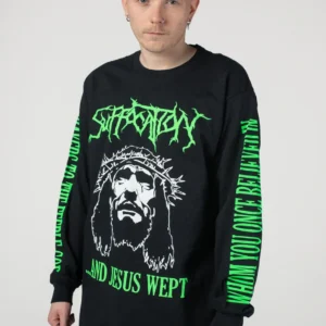 NOXX свитшот с принтом Suffocation - Jesus Wept, Черный NOXX свитшот с принтом Suffocation - Jesus Wept, Черный