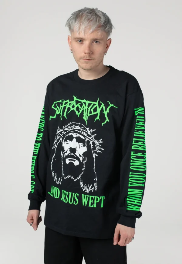 NOXX свитшот с принтом Suffocation - Jesus Wept, Черный NOXX свитшот с принтом Suffocation - Jesus Wept, Черный