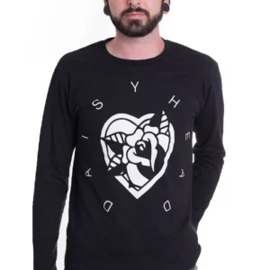 NOXX свитшот с принтом Daisyhead - Heart Logo, Черный NOXX свитшот с принтом Daisyhead - Heart Logo, Черный