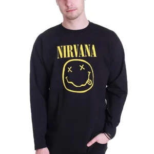 NOXX свитшот с принтом Nirvana - Happy Face Logo, Черный NOXX свитшот с принтом Nirvana - Happy Face Logo, Черный