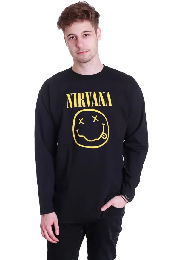 NOXX свитшот с принтом Nirvana - Happy Face Logo, Черный