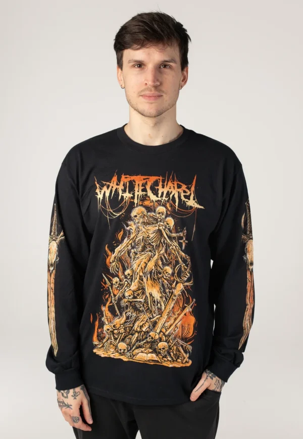 NOXX свитшот с принтом Whitechapel - Burn Forever, Черный NOXX свитшот с принтом Whitechapel - Burn Forever, Черный
