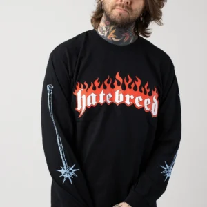 NOXX свитшот с принтом Hatebreed - Satisfaction, Черный NOXX свитшот с принтом Hatebreed - Satisfaction, Черный