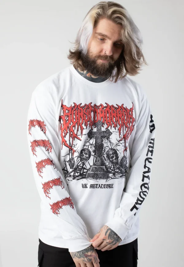 NOXX свитшот с принтом Bury Tomorrow - Gravestone White, Белый