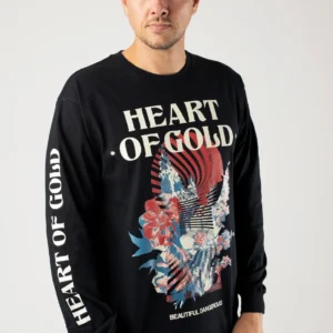 NOXX свитшот с принтом Heart Of Gold - Beautiful Dangerous, Черный NOXX свитшот с принтом Heart Of Gold - Beautiful Dangerous, Черный