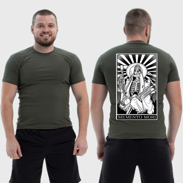 Мужская тактическая футболка Noxx в стиле милитари Sunset Goons Карта Таро memento mori скелет снайпер, Хаки
