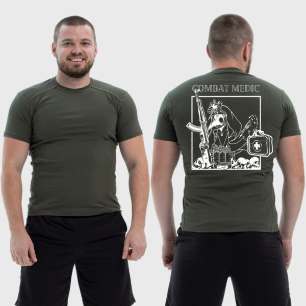 Мужская тактическая футболка Noxx в стиле милитари Combat medic военный медик-аптечка маска чумы, Хаки Мужская тактическая футболка Noxx в стиле милитари Combat medic военный медик-аптечка маска чумы, Хаки